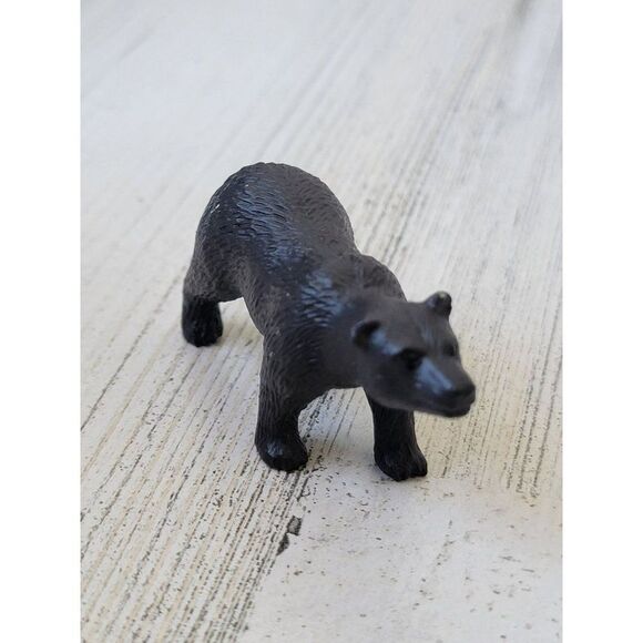 Mini black brown Safari Forest bear toy figure animal zoo - Picture 1 of 5